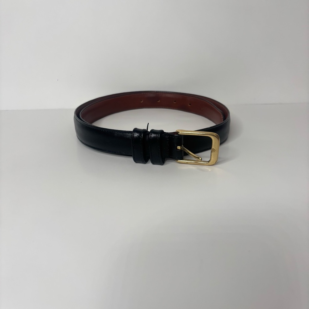 Coach vintage Black leather Belt with brass Buckle
